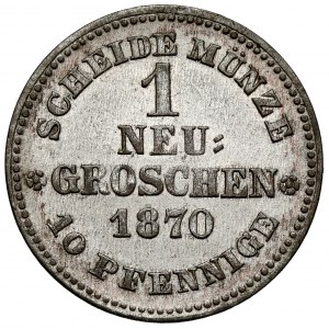 Saxony, Johann, Neugroschen / 10 pfennig 1870-B