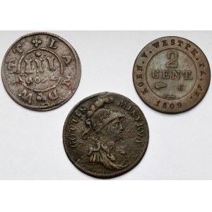 Nemecko, medené mince 1692-1809 - sada (3ks)