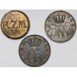 Německo, mince a stříbro 1800-1862 - sada (3ks)