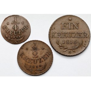 Österreich, Franz I., 1 - 1/4 krajcar 1816-A, Wien