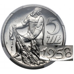 5 zlatých 1958 Rybak - BALWANEK