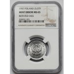 1 złoty 1957 - rzadka w takim stanie - skrętka