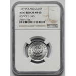 1 Zloty 1957 - selten in diesem Zustand - Drehung