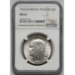 Głowa Kobiety 10 złotych 1932 zn, Warszawa