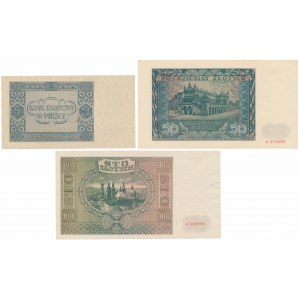 Sada 5, 50 a 100 zlatých 1941 (3ks)