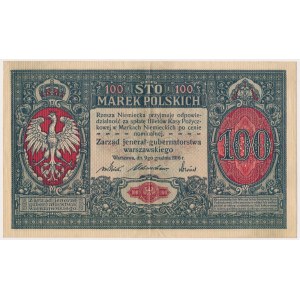 100 mkp 1916 jenerał - 6-cyfr - znakomity stan