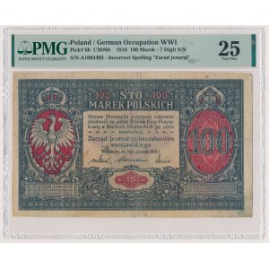 100 mkp 1916 jenerał - numeracja 7-cyfrowa