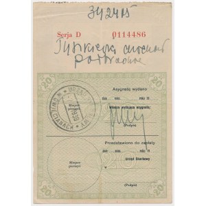 Zuweisung des Finanzministeriums (1939) - 20 PLN