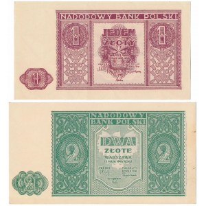 1 i 2 złote 1946 - zestaw (2szt)