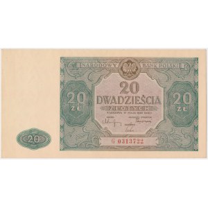 20 zlotých 1946 - veľké písmeno