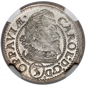 Schlesien, Karl von Liechtenstein, 3 krajcars 1614 BH, Opava