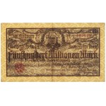 Danzig, 500 Millionen Mark 1923 - ODWROTKA - grau-violetter Druck