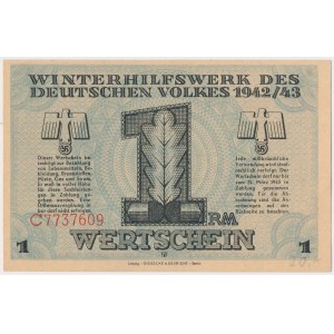 Winterhilfe für die deutsche Bevölkerung, 1 Mark 1942-1943 - C