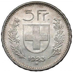 Švajčiarsko, 5 frankov 1923-B, Bern