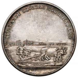 Švédsko, Karel XIV Jan (1818-1844) Medaile bez data - Stundande skördar mödornas lön