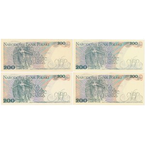 200 Zloty 1979-1988 - Serie MIX (4 Stck.)