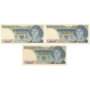 1.000 złotych 1975-1982 - KOMPLET roczników (3szt)