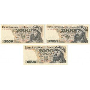 2.000 złotych 1977-1982 - KOMPLET roczników (3szt)