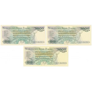 5.000 złotych 1982-1988 - KOMPLET roczników (3szt)