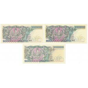 2 mln złotych 1992-1993 - zestaw (3szt)