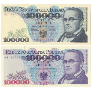 100.000 PLN 1990 - AU und 100.000 PLN 1993 - AE (2pc)