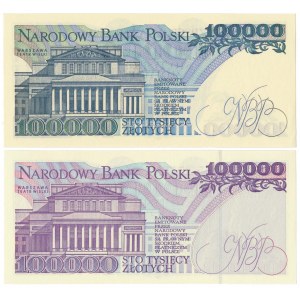 100.000 złotych 1990 - AU i 100.000 złotych 1993 - AE (2szt)