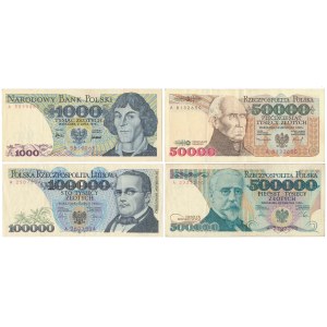 PRL, zestaw banknotów (4szt)