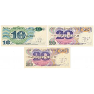 Zestaw 10 i 2x 20 złotych 1982 - A i AA (3szt)