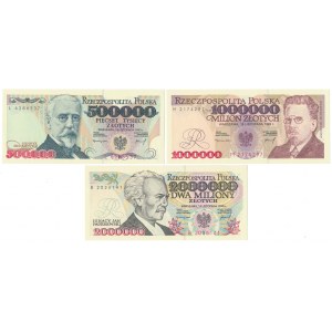 Súbor 500 000, 1 a 2 miliónov libier 1993 (3 ks)