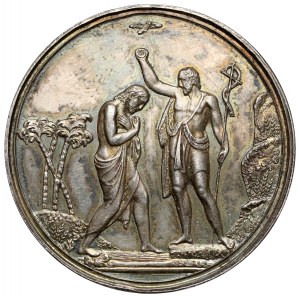 Medal chrzcielny Na pamiątkę chrztu 1867 - srebro
