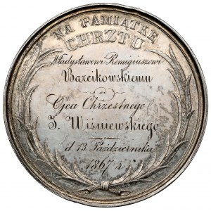 Krstná medaila Na pamiatku krstu 1867 - strieborná