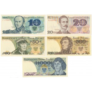 Zestaw 10 - 1.000 zł 1979-1982 (5szt)