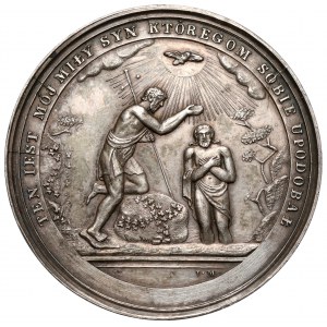 Medal chrzcielny Na pamiątkę chrztu 1854 - Majnert - srebro