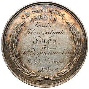 Taufmedaille Zum Andenken an die Taufe 1872 - Herkner - Silber