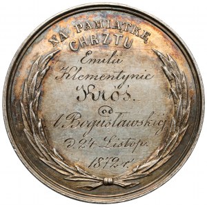 Medal chrzcielny Na pamiątkę chrztu 1872 - Herkner - srebro