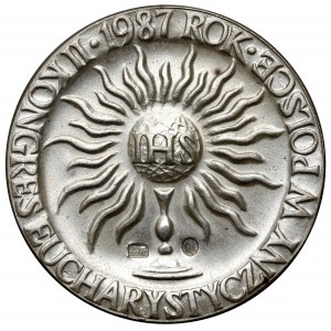 Medal, Jan Paweł II, II Kongres Eucharystyczny w Polsce 1987 - srebro