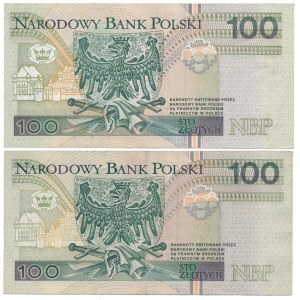 100 zlotých 1994 - AA a ZA - náhradná séria (2ks)