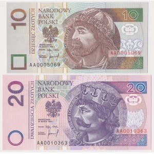 £10 a £20 1994 - AA - vrátane nízkeho čísla (2ks)