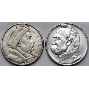 Sobieski i Piłsudski, 10 złotych 1933-1939 - zestaw (2szt)