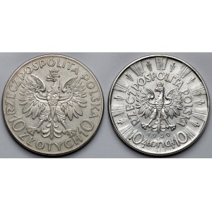 Sobieski a Piłsudski, 10 zlotých 1933-1939 - sada (2ks)