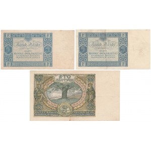 Zestaw 2x 5 złotych 1930 i 100 złotych 1932 (3szt)