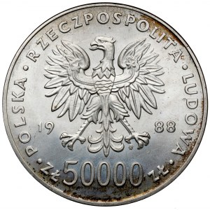 50.000 Gold 1988 Pilsudski - mit Bart