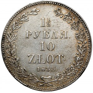 1 1/2 rublu = 10 zlotých 1833 НГ, Petrohrad