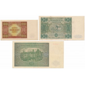 Sada 10 - 500 zlatých 1946-1947 (3ks)