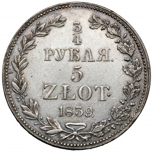 3/4 rubla = 5 złotych 1839 MW, Warszawa