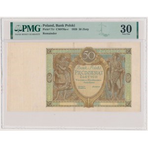50 złotych 1929 - bez serii i numeracji, szeroki margines