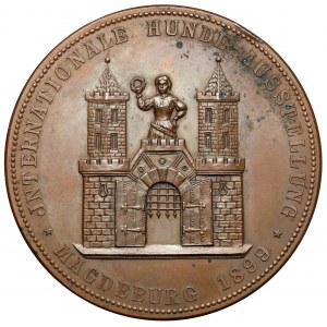 Německo, Magdeburg, Medaile 1899 - Internationale Hunde Ausstellung