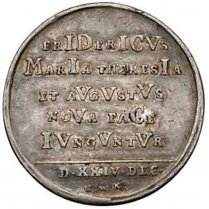 Slezsko, Fridrich II. Veliký, medaile 1745 - Drážďanský mír (Kittel)