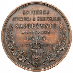 Medal, Jadwiga z Zamoyskich Sapieżyna Lwów 1886