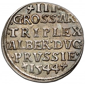 Prusko, Albrecht Hohenzollern, Trojak Königsberg 1544 - v golieri